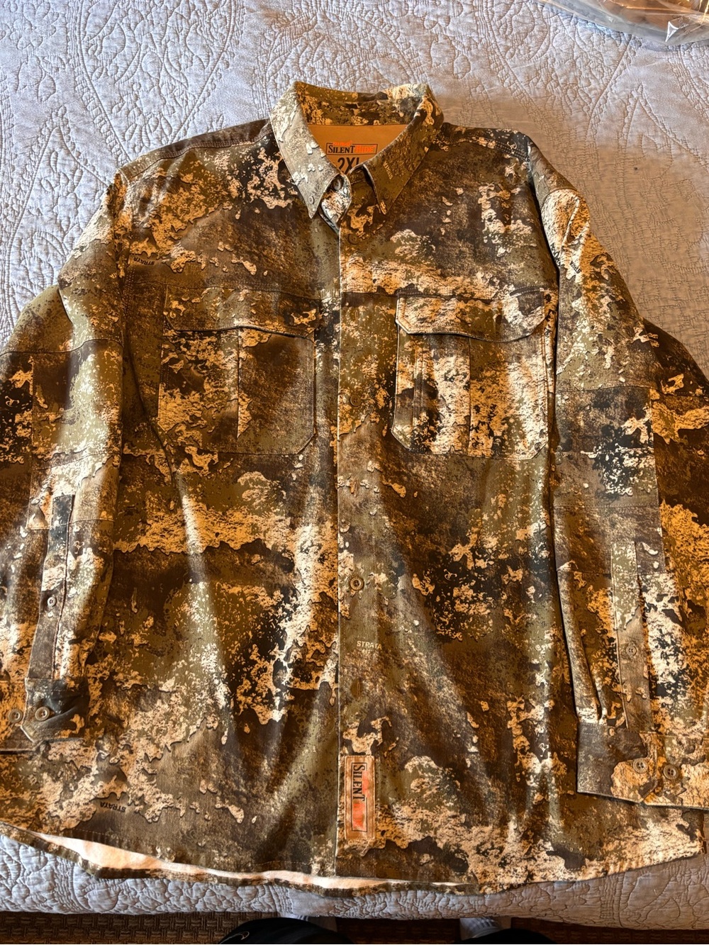 Red Head Silent Hide Men's Camouflage-Style Green Button-Up Shirt Jacket